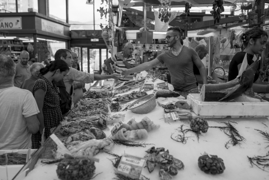 Food market in Genoa